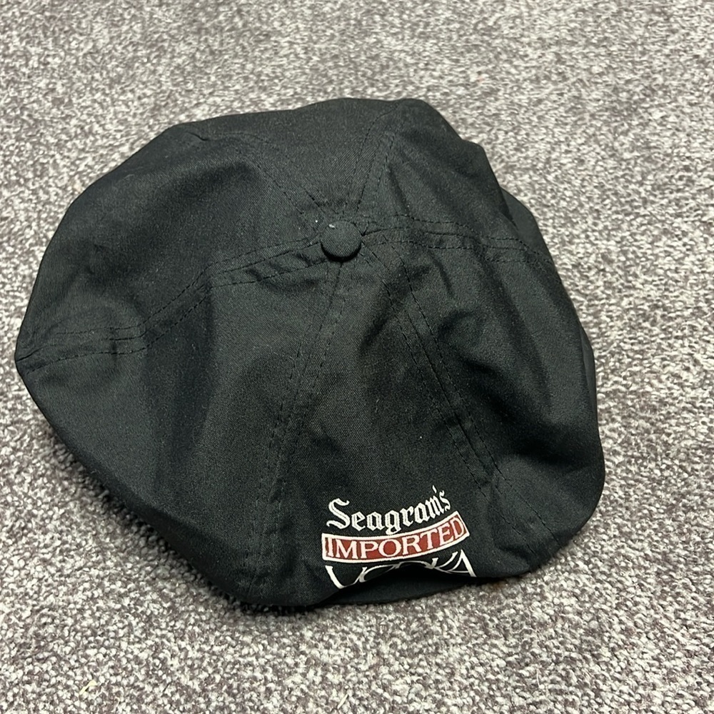 Seagram's Imported Vodka Newspaper Paperboy Hat Cap Snapback Adjust Black OSFA